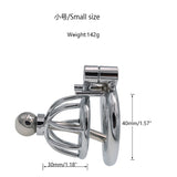 Chastity Device Lock Metal Cage, Male Catheter