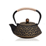Cast Iron Peony Boiling Teapot, Pig Iron Teapot, Uncoated Tea Set