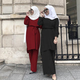 Fashionable Muslim Solid Color Outdoor Dress