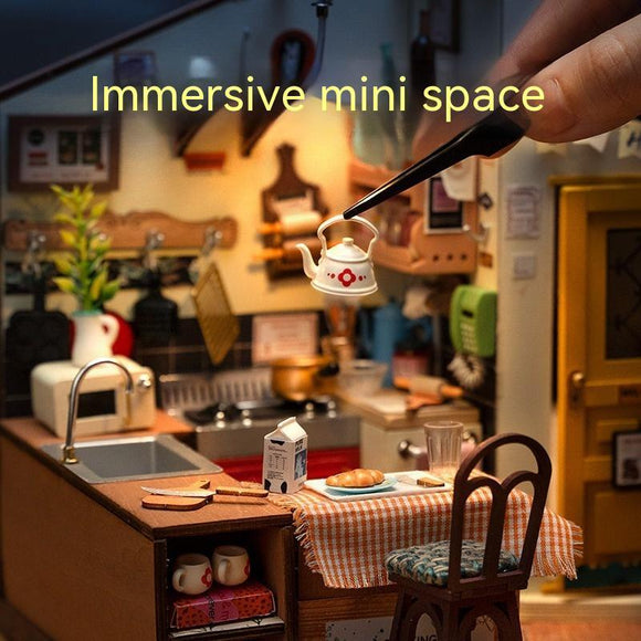 DIY Miniature Dollhouse Kit – Cottage Creative Hand-assembled Small House Model Toy for Children