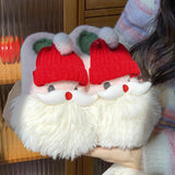 Cute Christmas Santa Claus Home Slippers, Winter Warm Indoor, Non-slip Floor Plush Shoes for Unisex
