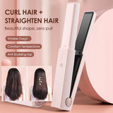 Lightweight Hair Straightener, Mini Ceramics Hair Curler, 3 Constant Temperature Portable Flat Iron, Travel Essentials