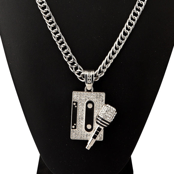 Tape Microphone Pendant Necklace