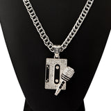 Tape Microphone Pendant Necklace