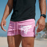 Quick-drying Mesh Casual Sports, American Style, Below the Knee, Cropped Beach Shorts