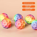 Colorful Hole Soft Bouncy Ball, Anti-fall Moon Shape Porous Bouncy Ball, Kids' Indoor Toys, Ergonomic Design Elastic Ball (Pack of 2)