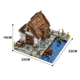 Seaside Home with Pool, Building Blocks Model, Assembling Toys
