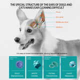 Pet Ear Cleaning, Cat Dog Ear Mite Earwax Care, Meatus Acusticus Cleaning Finger Stall