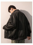 Men's Autumn Winter Suede Bomber Coat, Autumn Top Jacket