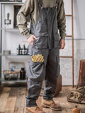 European and American Style Reverse Master Straight Multi-pocket Workwear Cargo Suspender Pants