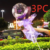 LED Luminous Balloon Rose Bouquet, Transparent Bobo Ball Rose
