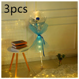 LED Luminous Balloon Rose Bouquet, Transparent Bobo Ball Rose