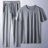 Ice Silk Half Sleeves Summer Suit