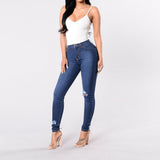 Shascullfites Melody High-waist Ripped Skinny Jeggings – Washed Stretch Denim Pants for Women