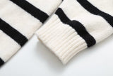 Autumn and Winter New Women's Clothing Loose Temperament Idle Style Striped Knitted Sweater