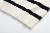 Autumn and Winter New Women's Clothing Loose Temperament Idle Style Striped Knitted Sweater