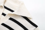 Autumn and Winter New Women's Clothing Loose Temperament Idle Style Striped Knitted Sweater