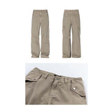 Washed Old Multi-pocket Straight-leg Denim Trousers, Men's Loose Casual Pants