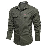 Long-sleeve Solid Color Shirt, Military Style Clothing