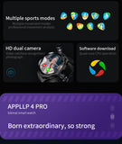 New APPLLP 4 Pro Smartwatch, 4G Card-inserting Men's Watch, 6GB RAM, 128GB ROM Double Photo 16-inch Christmas Gift