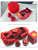 Valentine's Day Gift, Soap Rose Gift Box, Crystal Pendant Necklace Eternal Flower Jewelry Box Set