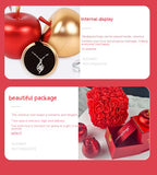 Valentine's Day Gift, Soap Rose Gift Box, Crystal Pendant Necklace Eternal Flower Jewelry Box Set