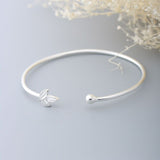 Japanese and Korean Simple 925 Silver Leaf Bracelet