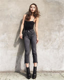 Women’s Backless Suspender Bodysuit – Slim Fit Sleeveless Jumpsuit