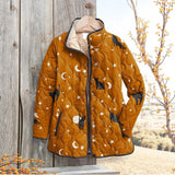 Standing Collar, Autumn and Winter Women's Gradient Cotton-padded Buttoned Sweater