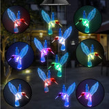Outdoor Solar Wind Chime Lamp Hummingbird Butterfly Ball Garden Decoration
