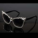 Cat Eye Sunglasses with Rhinestones
