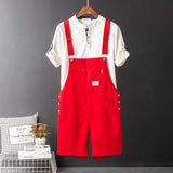 Men’s Retro Cargo Suspender Jumpsuit – Casual Straight Fit Korean Style Overalls
