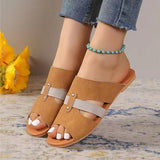 New Fish Mouth Sandals with Belt, Buckle Design Summer Beach Shoes for Women's Fashion, Casual Low Heel Flat Slides Slippers