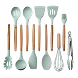 Silicone Kitchenware with Wooden Handle