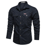Long-sleeve Solid Color Shirt, Military Style Clothing