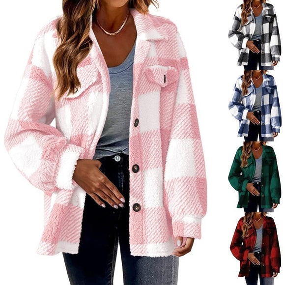 Women’s Fashion, Button-up Plush Jacket or Coat