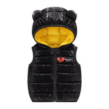 Children Warm Down Vest Autumn Baby Boys Girls Sleeveless Waistcoat, Kids Outerwear Hooded Jackets