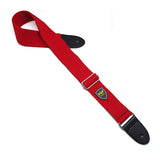 Adjustable Pure Cotton Guitar Strap with Leather Ends – Comfortable Instrument Shoulder Belt Accessory