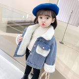 Lamb Cashmere Denim Jacket for Kids