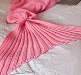Hot Mermaid Blanket, Handmade Knitted Sleeping Wrap, TV Sofa Mermaid Tail Kids or Adults' Crocheted Bag Bedding Throws