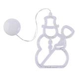 Christmas LED Suction Cup Chandelier Lights – Santa, Elk & Snowman Window Decorations, Battery-powered Holiday Party Lamps