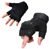 Tactical Half Finger Gloves for Men, Military Army Riding Gym Gloves with Rubber Knuckle Protection