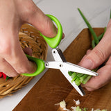 Stainless Steel Multi-layer Herb & Green Onion Scissors for Seaweed, Spices & Kitchen Prep