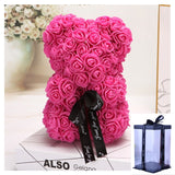 Valentine's Day Gift Rose Bear, Eternal Flower Rose Teddy Bear, PE Foam Toy for New Year's Eve