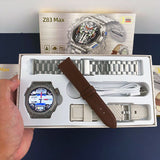 Waterproof GPS Track, Outdoor Sports, Three Strap, Stainless Steel Smartwatch
