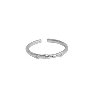 Small Design Irregular Micro-inlaid Zircon Texture, Women's Ring