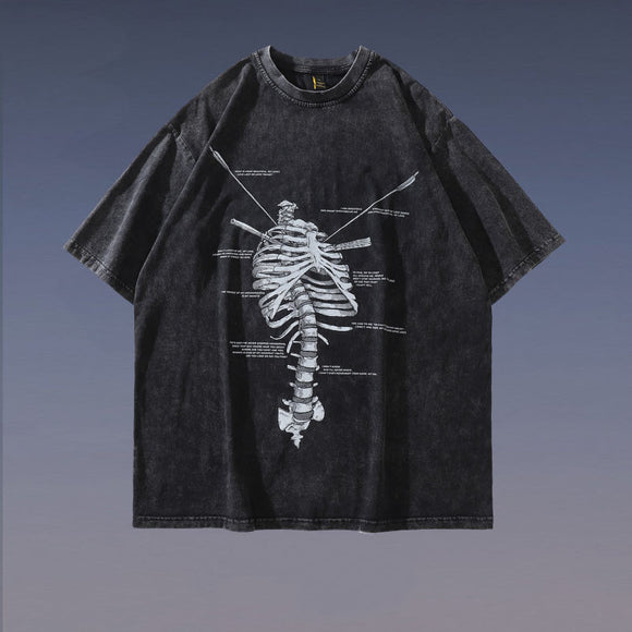 Ribs Printed, Loose T-shirt for Men