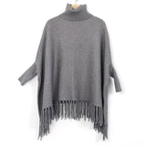 Monochrome Cashmere Shawl-type Bat Sleeve Sweater