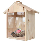 Solid Wood Outdoor Small Birdhouse, Bird Feeder