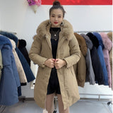 Women’s Hooded Fleece-lined Padded Jacket with Big Fur Collar – Warm Winter Coat